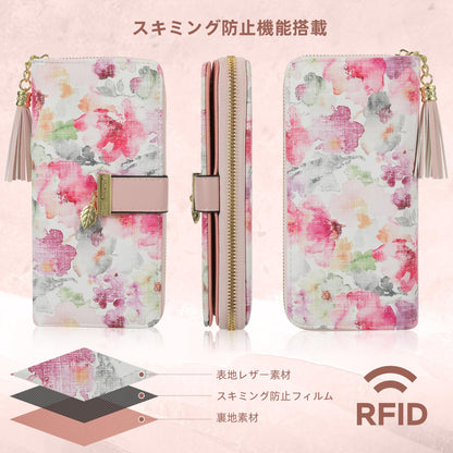 財布 レディース 長財布 大容量 小銭入れ 磁気防止 大容量 PUレザー スマホ入れ可 プレゼント