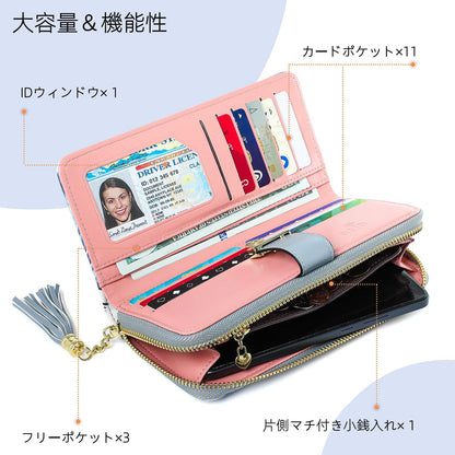 財布 レディース 長財布 大容量 小銭入れ 磁気防止 大容量 PUレザー スマホ入れ可 プレゼント